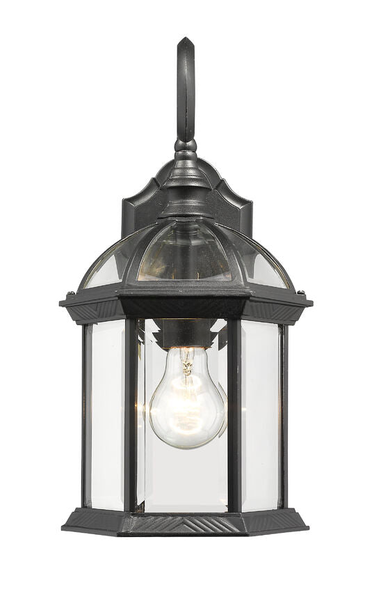 Outdoor Landscape Lighting LED 12V Low Voltage Annex 563M Outdoor Wall Sconce 8.25" x 8" x 15.75" Black Aluminum Clear Beveled Glass Line Voltage Medium 120V 1 E26 Base Socket for Porch, Patio, Garage, Garden, Exterior Lighting