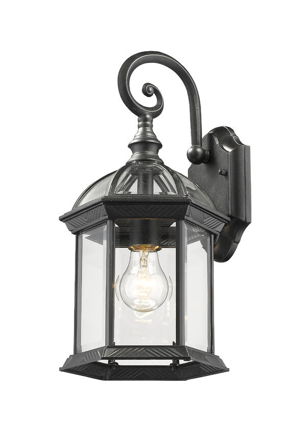 Outdoor Landscape Lighting LED 12V Low Voltage Annex 563M Outdoor Wall Sconce 8.25" x 8" x 15.75" Black Aluminum Clear Beveled Glass Line Voltage Medium 120V 1 E26 Base Socket for Porch, Patio, Garage, Garden, Exterior Lighting
