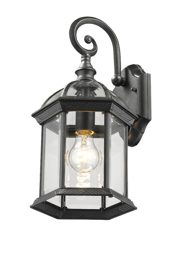 Outdoor Landscape Lighting LED 12V Low Voltage Annex 563M Outdoor Wall Sconce 8.25" x 8" x 15.75" Black Aluminum Clear Beveled Glass Line Voltage Medium 120V 1 E26 Base Socket for Porch, Patio, Garage, Garden, Exterior Lighting