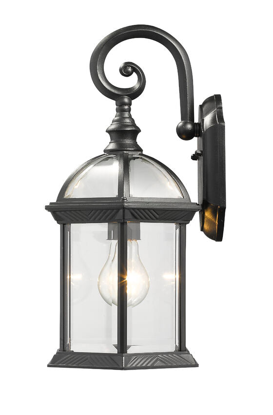 Outdoor Landscape Lighting LED 12V Low Voltage Annex 563M Outdoor Wall Sconce 8.25" x 8" x 15.75" Black Aluminum Clear Beveled Glass Line Voltage Medium 120V 1 E26 Base Socket for Porch, Patio, Garage, Garden, Exterior Lighting