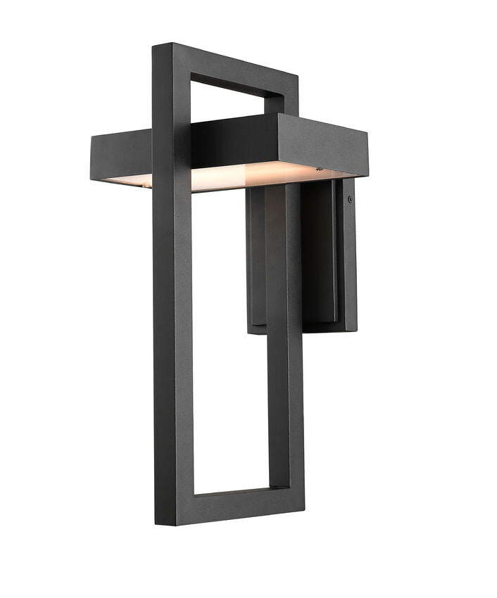 Outdoor Landscape Lighting LED 12V Low Voltage Luttrel 566B Outdoor Wall Sconce 8.75" x 8.62" x 18" Black Aluminum Frosted Glass Non-Dimmable 12W LED-Integrated Line Voltage 120V for Porch, Patio, Garage, Garden, Exterior Lighting