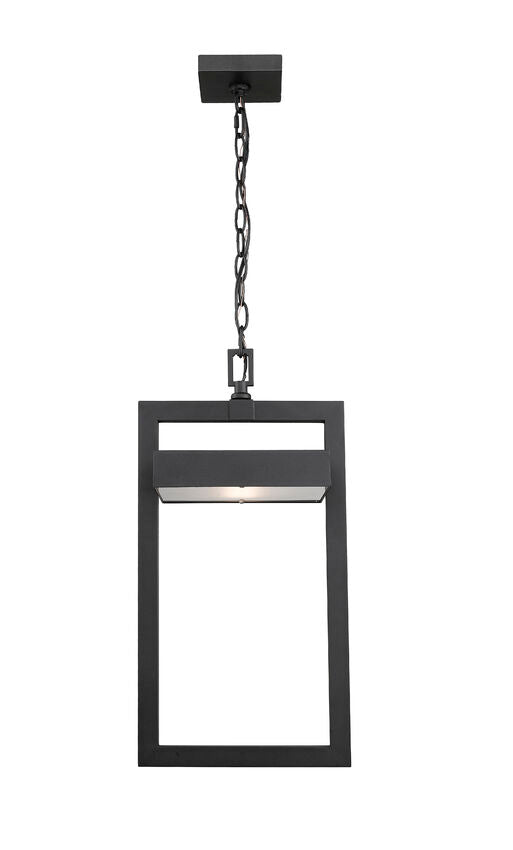 Outdoor Landscape Lighting LED 12V Low Voltage Luttrel 566CHB Outdoor Chain Mount Ceiling Hanging Pendant Fixture 10.5" x 10.5" x 18" Black Aluminum Frosted Glass Non-Dimmable 12W LED-Integrated Line Voltage 120V for Porch, Patio, Garage, Garden, Exterior Lighting