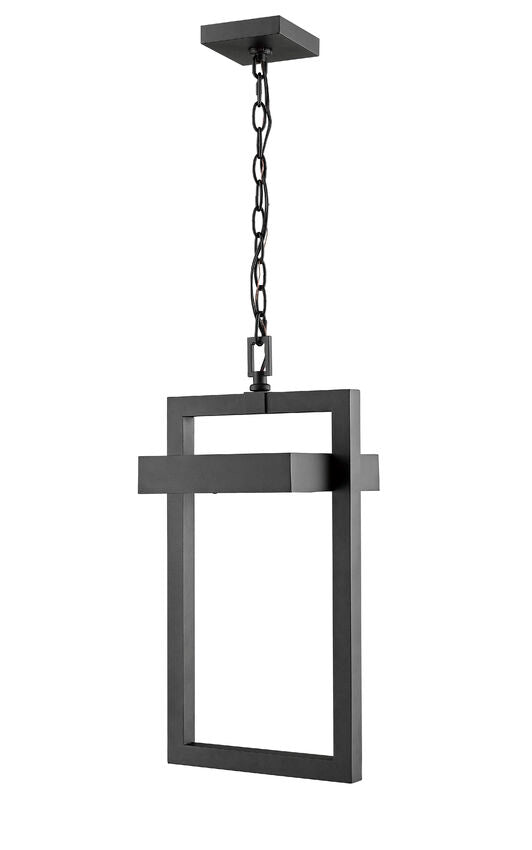 Outdoor Landscape Lighting LED 12V Low Voltage Luttrel 566CHB Outdoor Chain Mount Ceiling Hanging Pendant Fixture 10.5" x 10.5" x 18" Black Aluminum Frosted Glass Non-Dimmable 12W LED-Integrated Line Voltage 120V for Porch, Patio, Garage, Garden, Exterior Lighting