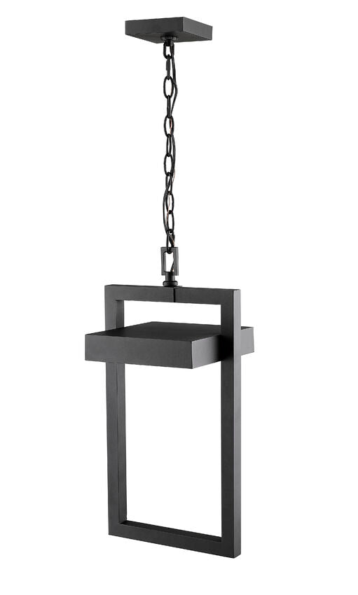 Outdoor Landscape Lighting LED 12V Low Voltage Luttrel 566CHB Outdoor Chain Mount Ceiling Hanging Pendant Fixture 10.5" x 10.5" x 18" Black Aluminum Frosted Glass Non-Dimmable 12W LED-Integrated Line Voltage 120V for Porch, Patio, Garage, Garden, Exterior Lighting