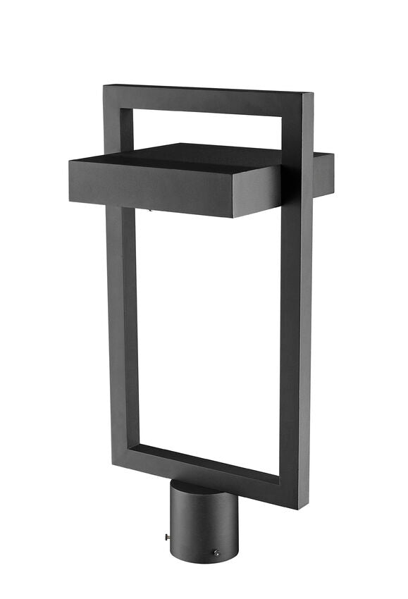 Outdoor Landscape Lighting LED 12V Low Voltage Luttrel 566PHBR Outdoor Post Mounted Fixture Post Head Lights 10.5" x 10.5" x 21.62" Black Aluminum Frosted Glass Non-Dimmable 12W LED-Integrated Line Voltage 120V for Garden, Exterior Lighting