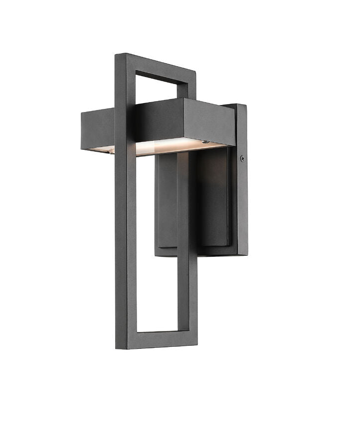 Outdoor Landscape Lighting LED 12V Low Voltage Luttrel 566S Outdoor Wall Sconce 5.75" x 5.5" x 11.75" Black Aluminum Frosted Glass Non-Dimmable 8W LED-Integrated Line Voltage 120V for Porch, Patio, Garage, Garden, Exterior Lighting