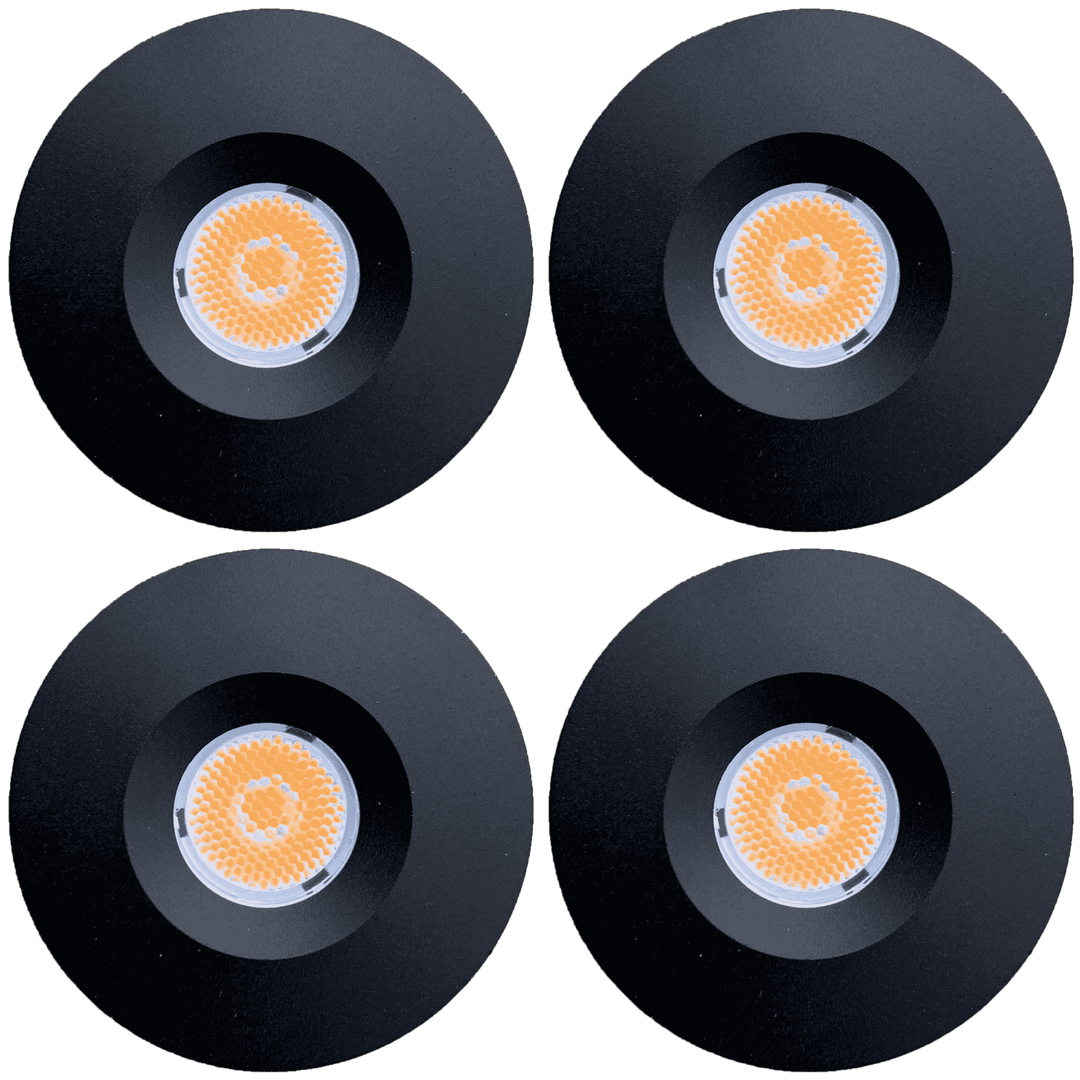 Outdoor Landscape Lighting LED 12V Low Voltage CB05 4x/8x/12x Package 1.5W DC12V Low Voltage Round LED Cast Aluminum Recessed Cabinet Light Down Lighting Fixture 3000K or 5000K Black 4 Pack