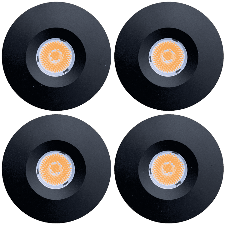 Outdoor Landscape Lighting LED 12V Low Voltage CB05 4x/8x/12x Package 1.5W DC12V Low Voltage Round LED Cast Aluminum Recessed Cabinet Light Down Lighting Fixture 3000K or 5000K Black 4 Pack