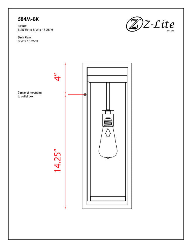 Outdoor Landscape Lighting LED 12V Low Voltage Dunbroch 584M Outdoor Wall Sconce 6.25" x 8" x 18.25" Black Aluminum Clear Glass Line Voltage 120V for Porch, Patio, Garage, Garden, Exterior Lighting