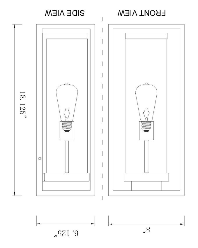 Outdoor Landscape Lighting LED 12V Low Voltage Dunbroch 584M Outdoor Wall Sconce 6.25" x 8" x 18.25" Black Aluminum Clear Glass Line Voltage 120V for Porch, Patio, Garage, Garden, Exterior Lighting