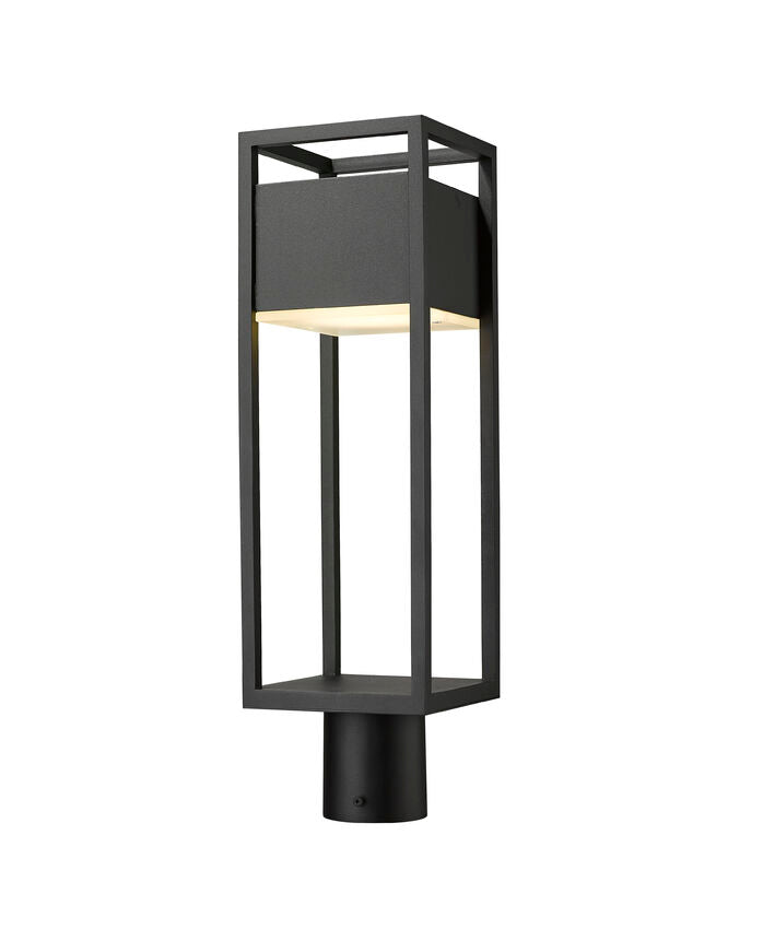 Outdoor Landscape Lighting LED 12V Low Voltage Barwick 585PHMR Outdoor Post Mounted Fixture Post Head Lights 6.25" x 6.25" x 21.25" Black Aluminum Etched Glass Dimmable 14W LED-Integrated Line Voltage 120V for Garden, Exterior Lighting