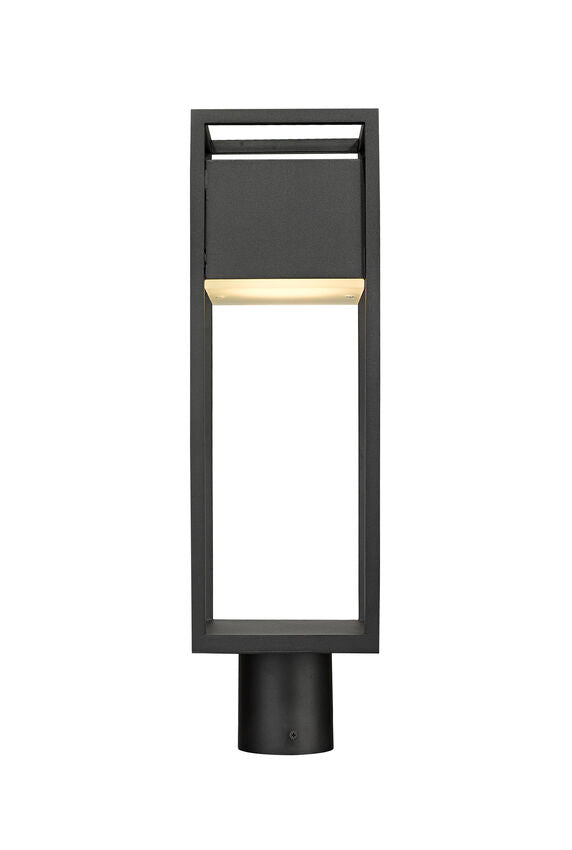 Outdoor Landscape Lighting LED 12V Low Voltage Barwick 585PHMR Outdoor Post Mounted Fixture Post Head Lights 6.25" x 6.25" x 21.25" Black Aluminum Etched Glass Dimmable 14W LED-Integrated Line Voltage 120V for Garden, Exterior Lighting