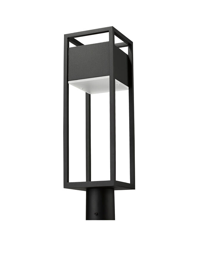 Outdoor Landscape Lighting LED 12V Low Voltage Barwick 585PHMR Outdoor Post Mounted Fixture Post Head Lights 6.25" x 6.25" x 21.25" Black Aluminum Etched Glass Dimmable 14W LED-Integrated Line Voltage 120V for Garden, Exterior Lighting