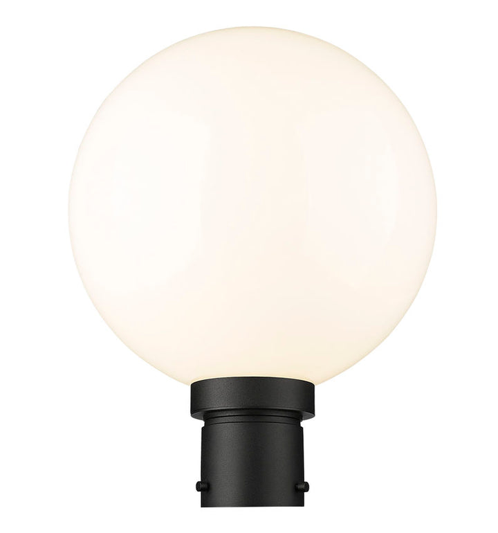 Outdoor Landscape Lighting LED 12V Low Voltage Laurent 597PHB Outdoor Post Mounted Fixture Post Head Lights 12" x 12" x 15.75" Black Aluminum White Opal Glass Line Voltage Medium 120V 1 E26 Base Socket for Garden, Exterior Lighting