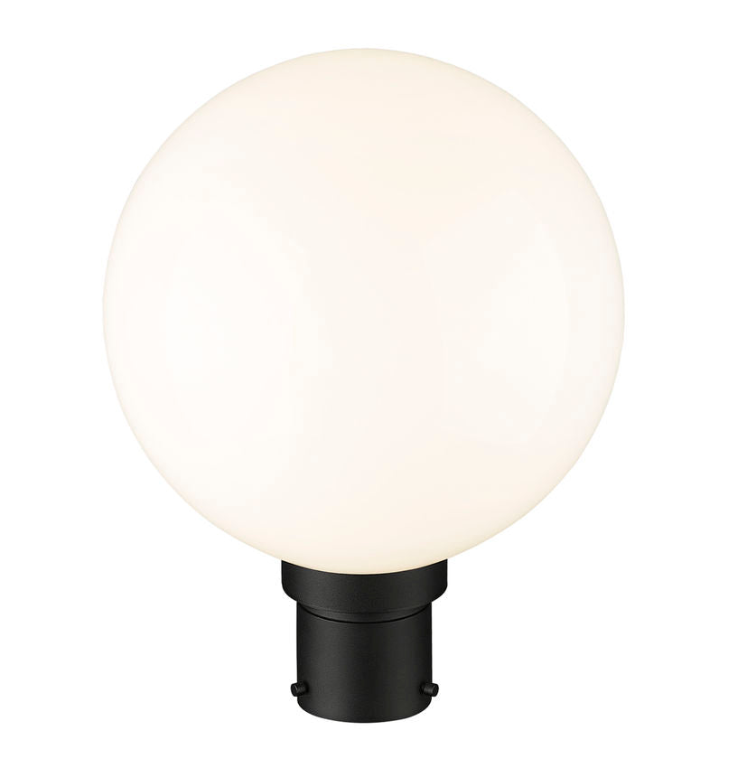 Outdoor Landscape Lighting LED 12V Low Voltage Laurent 597PHB Outdoor Post Mounted Fixture Post Head Lights 12" x 12" x 15.75" Black Aluminum White Opal Glass Line Voltage Medium 120V 1 E26 Base Socket for Garden, Exterior Lighting