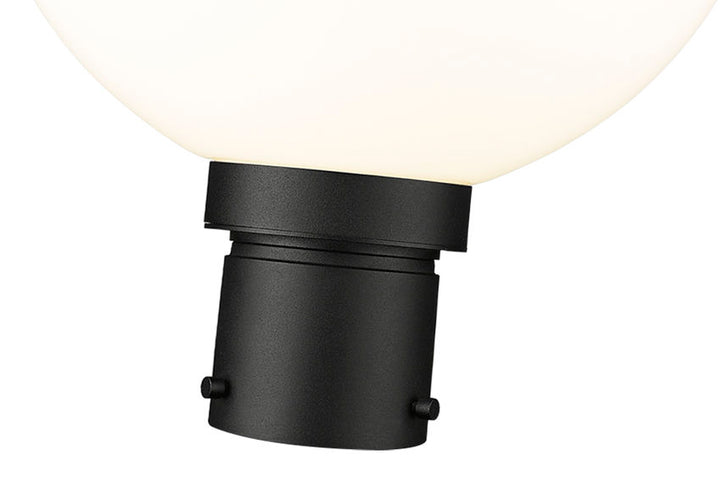Outdoor Landscape Lighting LED 12V Low Voltage Laurent 597PHB Outdoor Post Mounted Fixture Post Head Lights 12" x 12" x 15.75" Black Aluminum White Opal Glass Line Voltage Medium 120V 1 E26 Base Socket for Garden, Exterior Lighting
