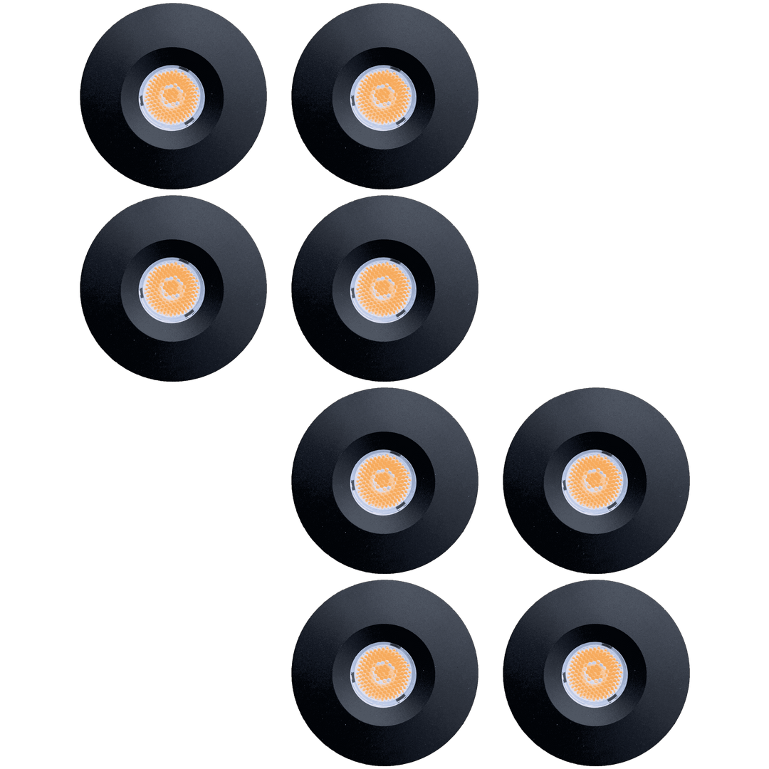 Outdoor Landscape Lighting LED 12V Low Voltage CB15 4x/8x/12x Package 1.5W DC12V Low Voltage Round Recessed Cast Aluminum Cabinet Light Energy Saving Dimmable LED Downlighting 3000K or 5000K Black 8 Pack
