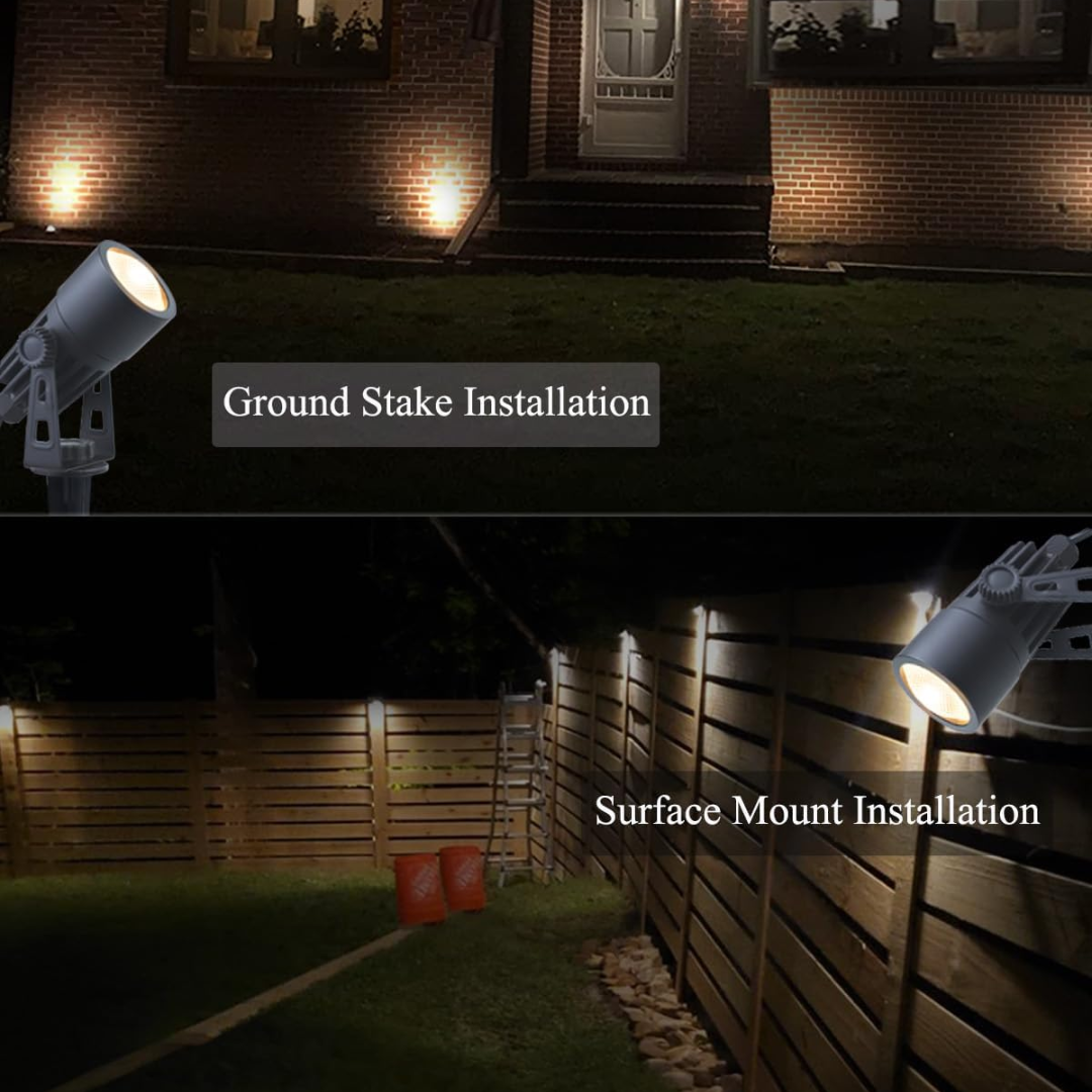 Outdoor Landscape Lighting LED 12V Low Voltage CDA01 2 and 4 Pack 2W 200LM MR11 2700K LED Outdoor Mini Spotlight Directional Narrow Beam Angle Low Voltage Landscape Lighting Package