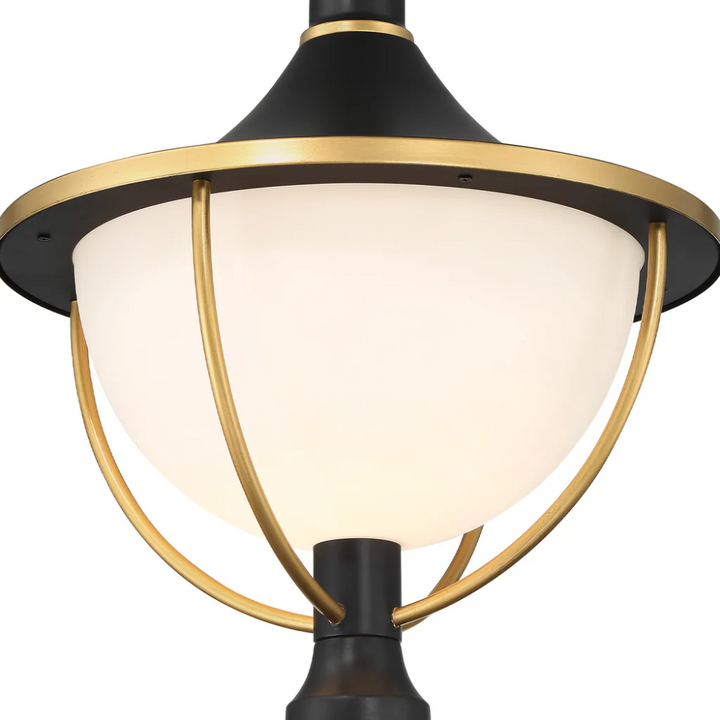 Outdoor Landscape Lighting LED 12V Low Voltage Atlas 1 Light Outdoor Post Light 16.5"x20.75" Stainless Steel and Glass Matte Black with Textured Gold Finish 120V 1 E26 Medium Base LED Bulb Sockets Casual Farmhouse Lantern for Patio, Garden, Exterior Posts