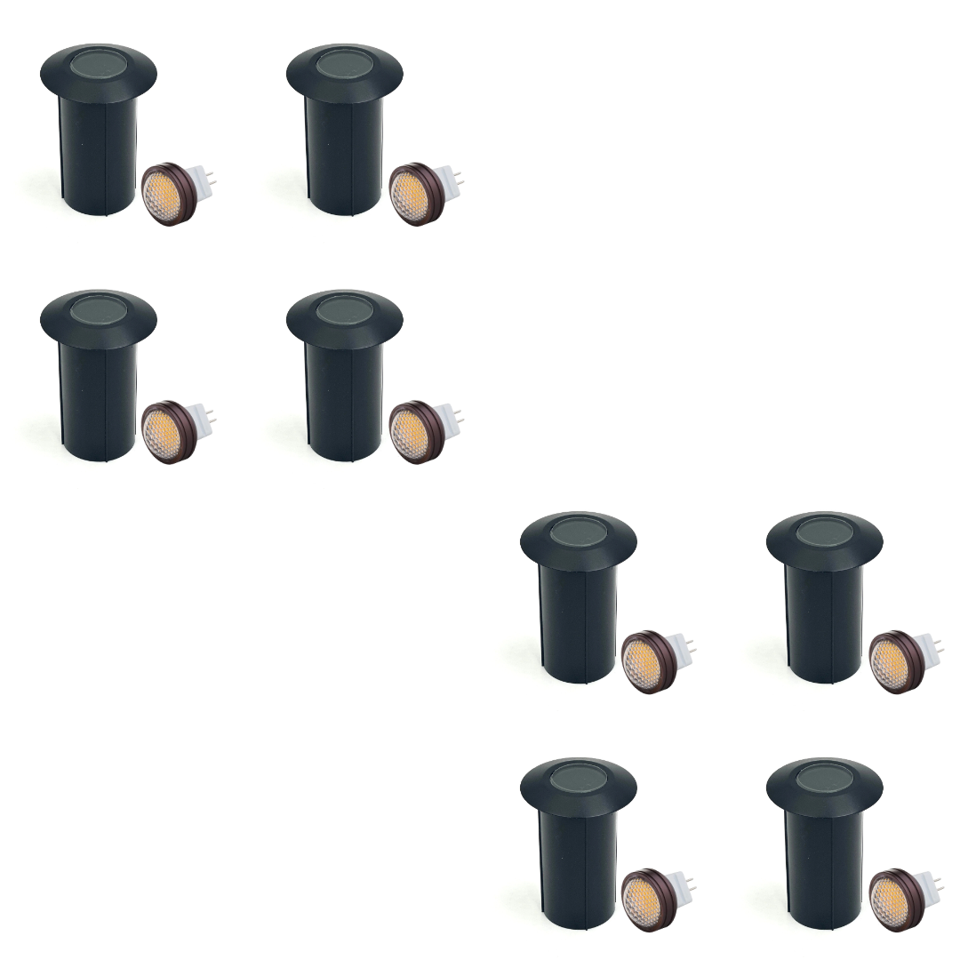 Outdoor Landscape Lighting LED 12V Low Voltage UNBP07 Mortirolo Brass / Stainless Steel In-Ground Well Light 4x/8x/12x MR8 2.5W Dimmable 2700K Package Low Voltage Outdoor Lighting Black Brass 8 Pack