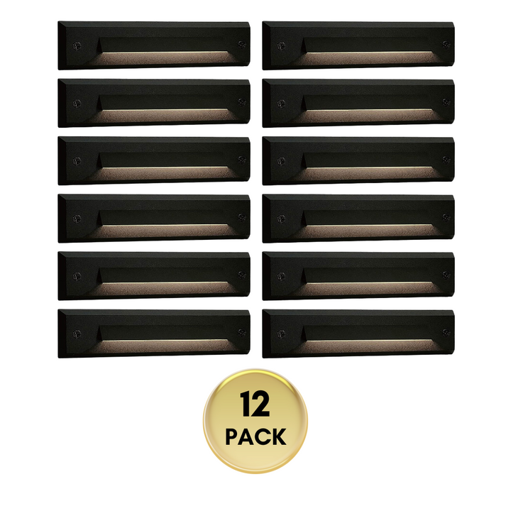 Outdoor Landscape Lighting LED 12V Low Voltage STLA06 2x/6x/12x Package 2W Slim Black Low Voltage 2700K/3000K Warm White Integrated LED Outdoor Step Lights Package, 12V LED Deck Lights Landscape Lights 12 Pack 2700K