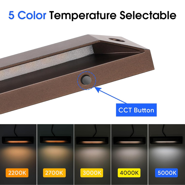 Outdoor Landscape Lighting LED 12V Low Voltage STLA13 6 and 8 Pack Low Voltage 12V 5W 8" 5CCT 2200K/2700K/3000K/4000K/5000K LED Landscape Deck Light, Outdoor Retaining Wall Lights, IP65 Waterproof Step Lights, for Stair Lighting and Yard Patio Pathway Walkway