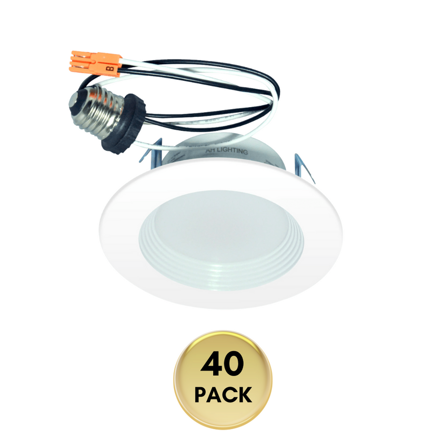 Outdoor Landscape Lighting LED 12V Low Voltage AH Lighting 4" 40 Pack - LED Selectable 5CCT 9W Recessed Baffled Retrofit Kit Reflector Package