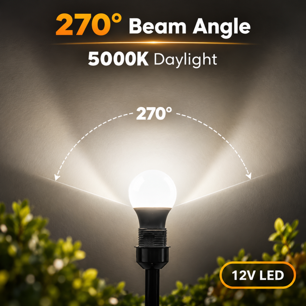 Outdoor Landscape Lighting LED 12V Low Voltage E26 6W 12V-24V 3000K/5000K 600LM AC/DC LED Shatterproof Bulbs 6-Pack Non-Dimmable Energy Saving Low Voltage Light Bulb