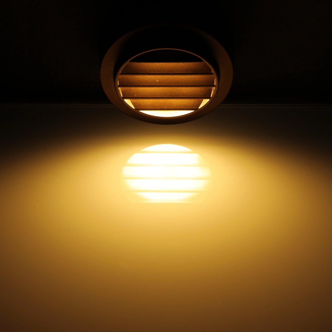 Outdoor Landscape Lighting LED 12V Low Voltage STAL02 Ventilatore Aluminum Round Surface Mount Integrated 3W 3000K LED Deck Light Low Voltage Landscape Lighting