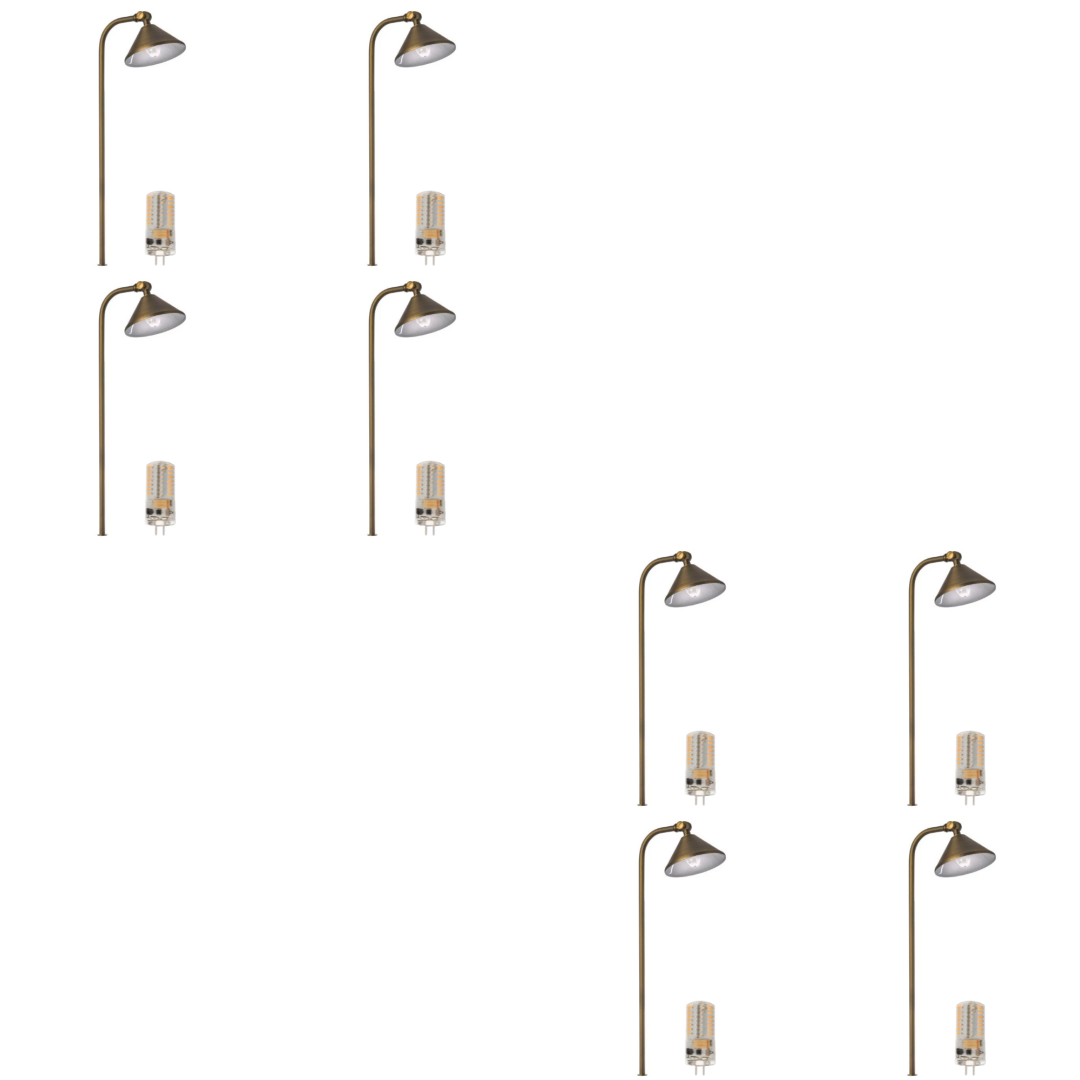Outdoor Landscape Lighting LED 12V Low Voltage BPLP07 Tulay Bell Brass Path Light 4x/8x/12x G4 2W Dimmable 2700K Package Low Voltage Landscape Lighting 8 Pack Antique Brass