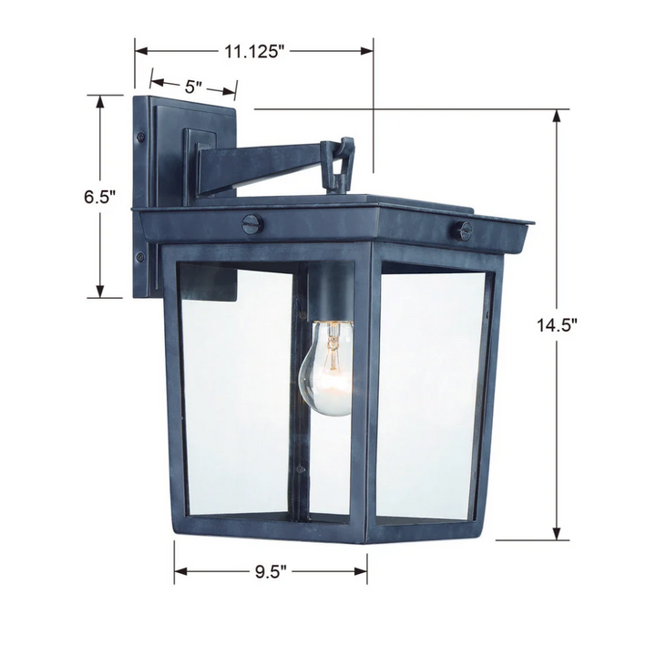 Outdoor Landscape Lighting LED 12V Low Voltage Belmont 1 Light Outdoor Sconce 9.5"x14" Stainless Steel and Clear Glass Graphite Metal Finish 120V 1 E26 Medium Base LED Bulb Socket for Patio, Garden, Exterior Walls