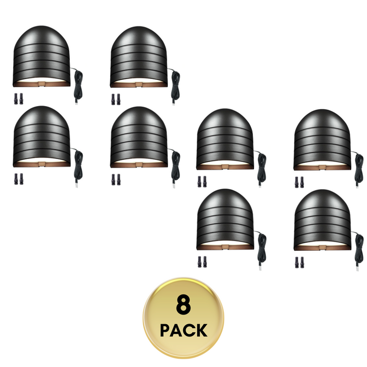 Outdoor Landscape Lighting LED 12V Low Voltage DLA08 5W 250LM Low Voltage 12V-24V 5CCT 2700K/3000K/3500K/4000K/5000K Integrated LED Outdoor Fence Deck Down Light Package, Step Patio Landscape Lights 8 Pack Black