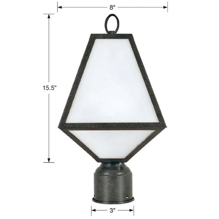 Outdoor Landscape Lighting LED 12V Low Voltage Brian Patrick Flynn Glacier 1 Light Outdoor Post Light 8"x15.5" Stainless Steel and Glass Charcoal Black Finish 120V 1 E26 Medium Base LED Bulb Socket Casual Farmhouse Lantern for Patio, Garden, Exterior Posts