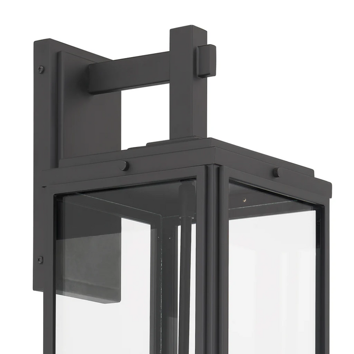 Outdoor Landscape Lighting LED 12V Low Voltage Byron 3 Light Outdoor Sconce 7.5"x19.75" Stainless Steel and Clear Glass Matte Black Finish 120V 3 E12 Candelabra Base LED Bulb Socket for Patio, Garden, Exterior Walls