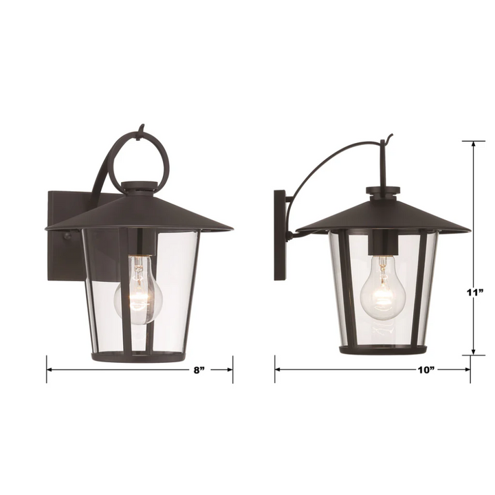 Outdoor Landscape Lighting LED 12V Low Voltage Andover 1 Light Outdoor Sconce 9"x11" Stainless Steel and Clear Glass Black Matte Finish 120V 1 E26 Medium Base LED Bulb Socket for Patio, Garden, Exterior Walls