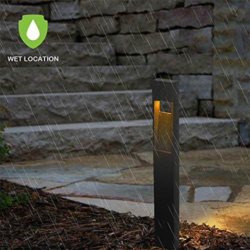 Outdoor Landscape Lighting LED 12V Low Voltage ALP24 4-Pack 2W 48LM Landscape Pathway Light Package, Matte Black 3000K Warm White Integrated LED Walkway Light, Die-Cast Aluminum, ETL Listed