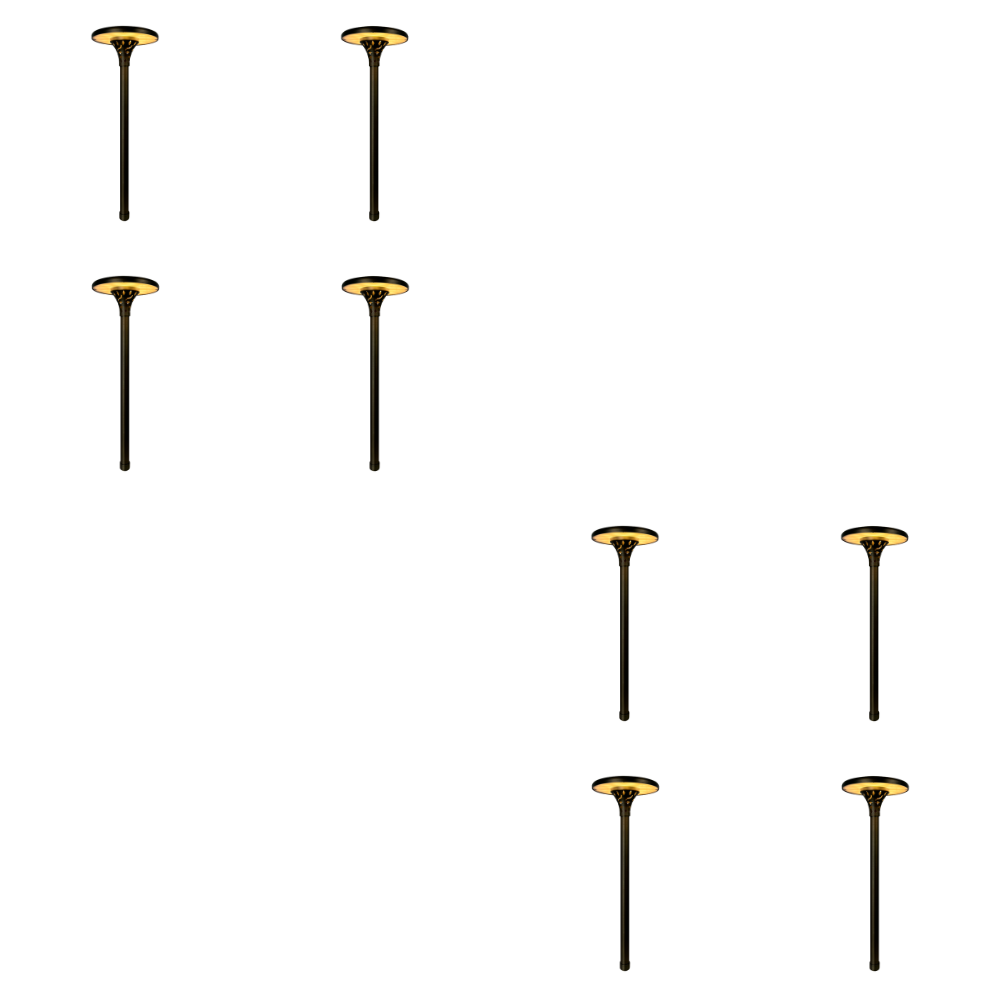 Outdoor Landscape Lighting LED 12V Low Voltage PLB28 4x/8x/12x Package Outdoor Garden Pathway Light | 12V Low Voltage Brass Path Light 4W 3000K Integrated LED 8 Pack