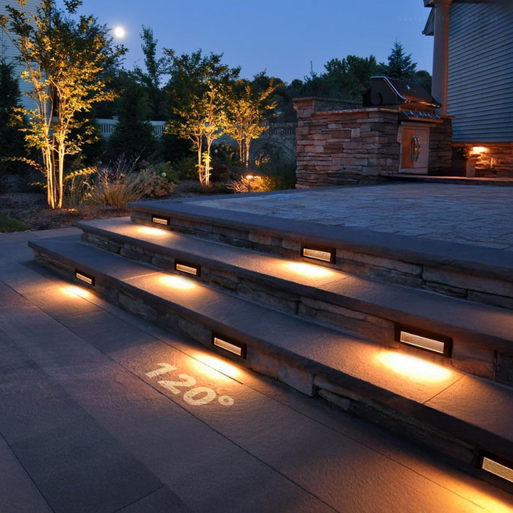 Outdoor Landscape Lighting LED 12V Low Voltage STLA09 12-Pack 3W/4W/5W Selectable Wattage 5CCT Low Voltage 9" LED Outdoor Step Lights, 12V-24V Integrated LED Deck Lights Landscape Lights