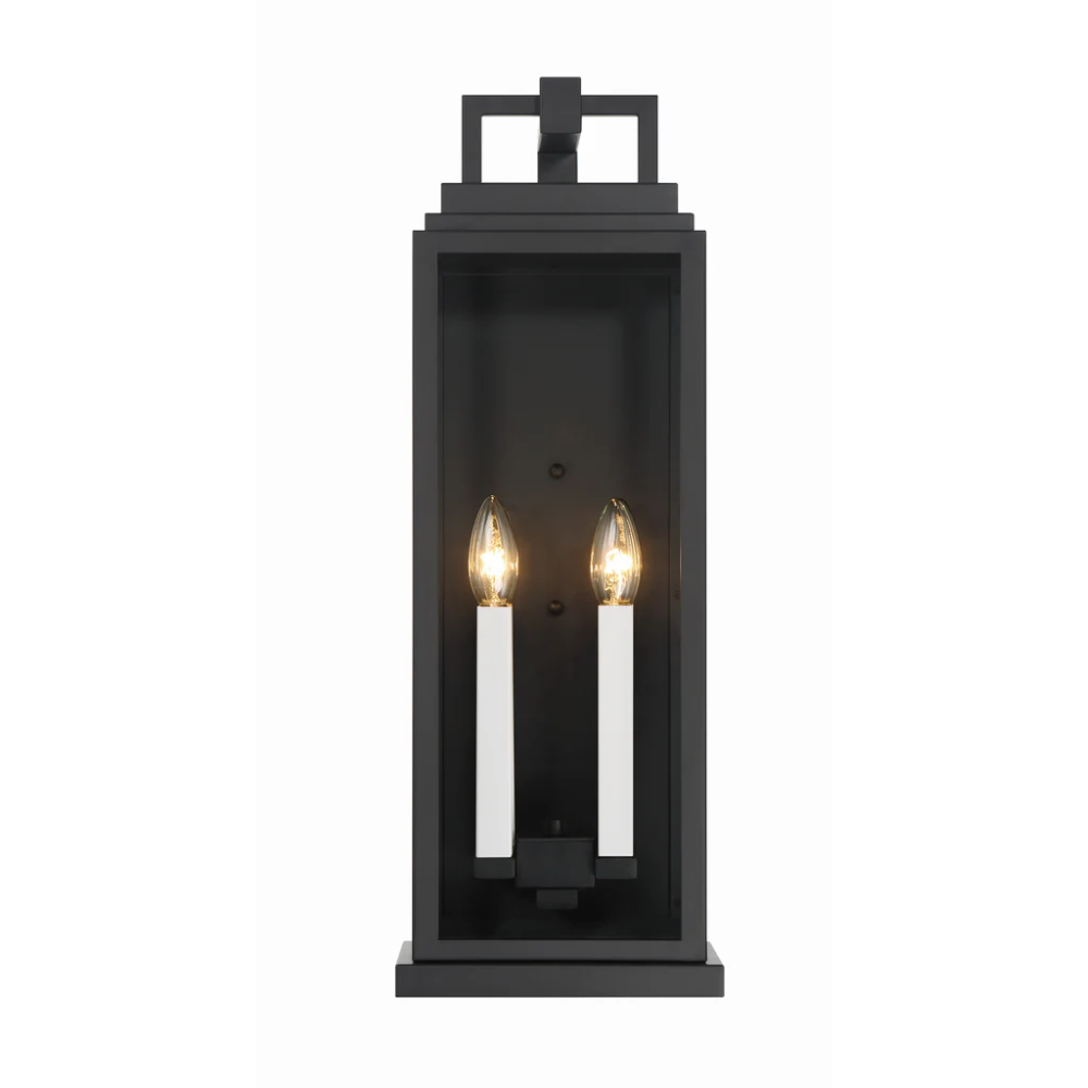 Outdoor Landscape Lighting LED 12V Low Voltage Aspen 4 Light Outdoor Sconce 7.75"x22.5" Stainless Steel and Clear Glass Matte Black Finish 120V 4 E12 Candelabra Base LED Bulb Sockets for Patio, Garden, Exterior Walls