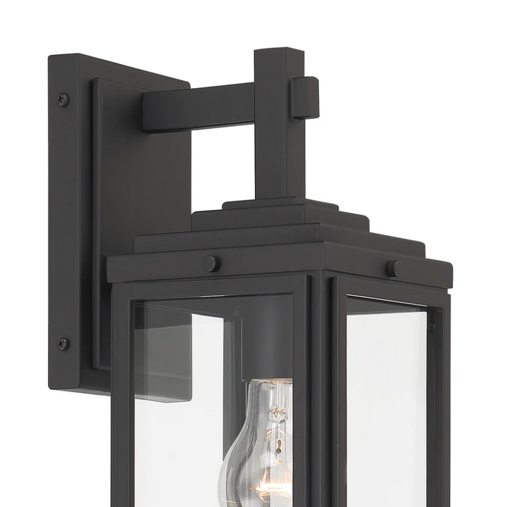 Outdoor Landscape Lighting LED 12V Low Voltage Byron 1 Light Outdoor Sconce 5.25"x14" Stainless Steel and Clear Glass Matte Black Finish 120V 1 E26 Medium Base LED Bulb Socket for Patio, Garden, Exterior Walls