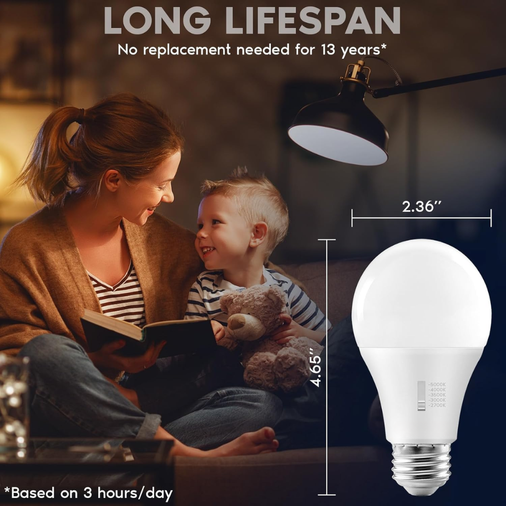 Outdoor Landscape Lighting LED 12V Low Voltage E26 A19 11W 120V Line Voltage 5CCT 2700K/3000K/3500K/4000K/5000K Bulbs Package Dimmable CRI90 Energy Saving High Voltage Medium Base Light Bulb