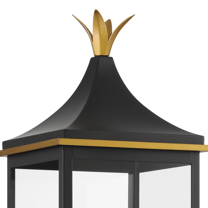 Outdoor Landscape Lighting LED 12V Low Voltage Simpson 3 Light Outdoor Post Light 10"x27.75" Stainless Steel and Glass Matte Black with Textured Gold Finish 120V 3 E12 Candelabra Base LED Bulb Sockets Casual Farmhouse Lantern for Patio, Garden, Exterior Posts