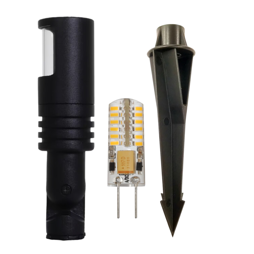 Outdoor Landscape Lighting LED 12V Low Voltage KL108 Low Voltage 3W 2700K G4 LED Directional Combo Path and Area Light Outdoor Lighting Black No Stem