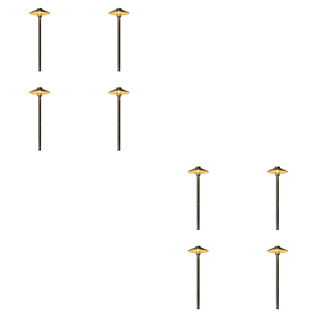Outdoor Landscape Lighting LED 12V Low Voltage PLB26 4x/8x/12x Package Outdoor Garden Pathway Light | 12V Low Voltage Brass Path Light with G4 3W 3000K Bulb Natural Brass 8 Pack