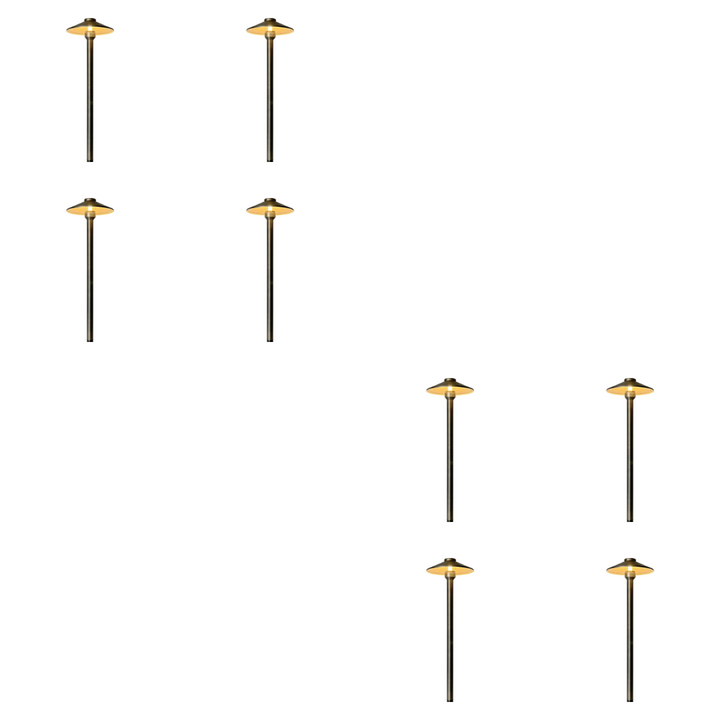 Outdoor Landscape Lighting LED 12V Low Voltage PLB26 4x/8x/12x Package Outdoor Garden Pathway Light | 12V Low Voltage Brass Path Light with G4 3W 3000K Bulb Natural Brass 8 Pack