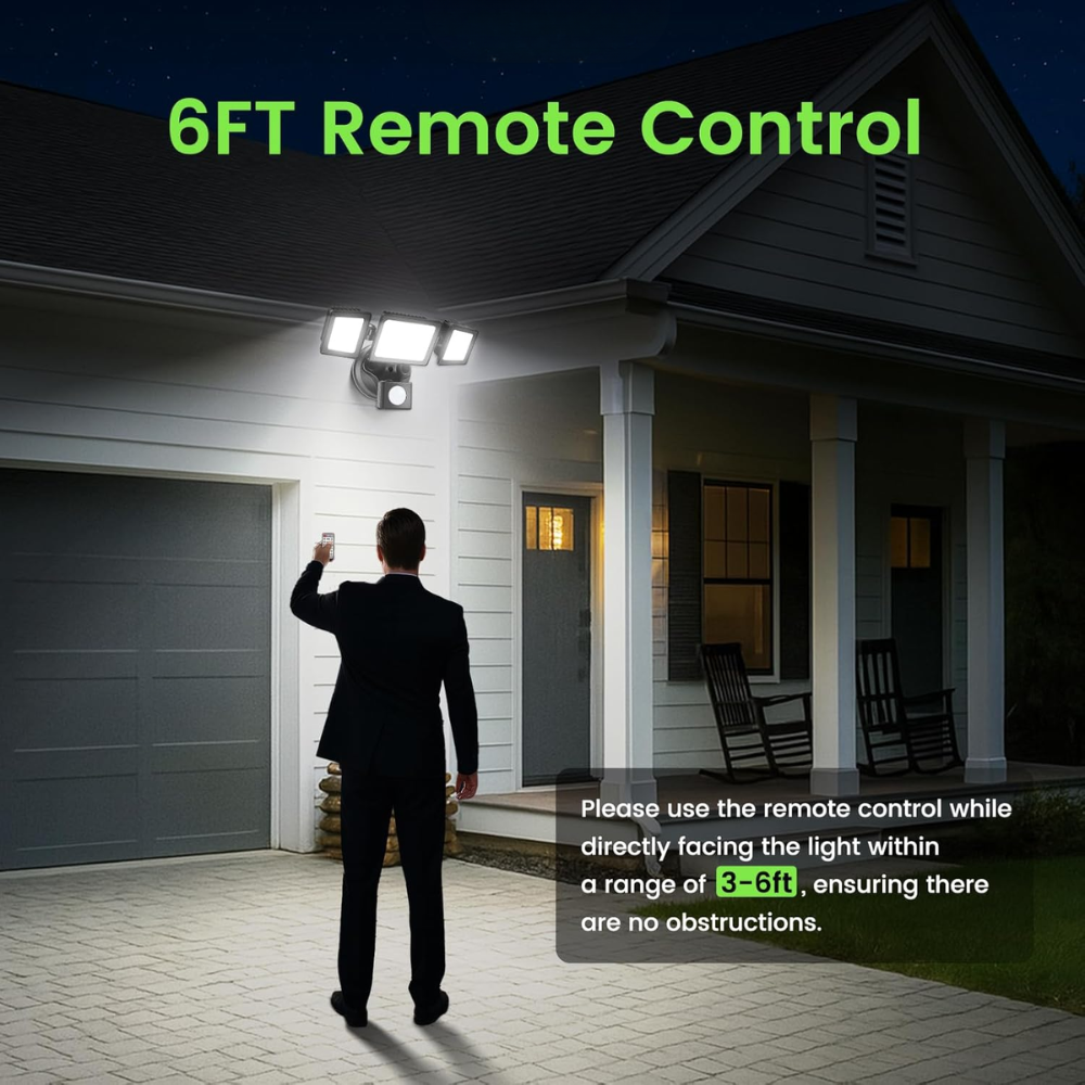 Outdoor Landscape Lighting LED 12V Low Voltage 40W Wired Outdoor LED Floodlight , 120V Remote-Operated Dimmable Adjustable 3000K-6000K Motion-Sensor Security Floodlight 4000LM, IP65 Waterproof