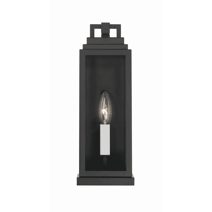 Outdoor Landscape Lighting LED 12V Low Voltage Aspen 1 Light Outdoor Sconce 5"x14" Stainless Steel and Clear Glass Matte Black Finish 120V 1 E12 Candelabra Base LED Bulb Socket for Patio, Garden, Exterior Walls