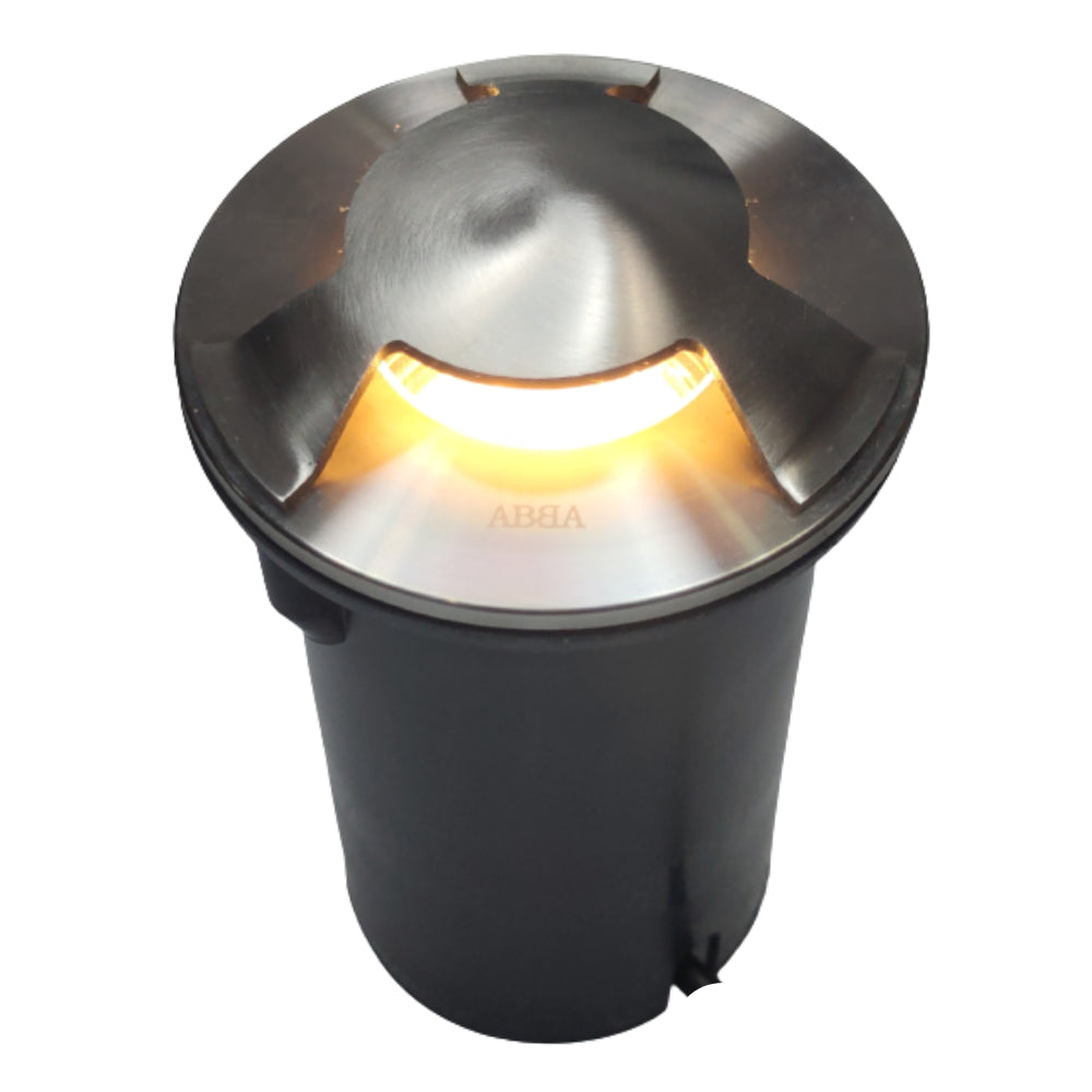 Outdoor Landscape Lighting LED 12V Low Voltage UNS05 Stainless Steel Tri Directional Three Slit In-Ground 12V Low Voltage LED In Ground Landscape Lighting Lamp Ready MR16 Socket