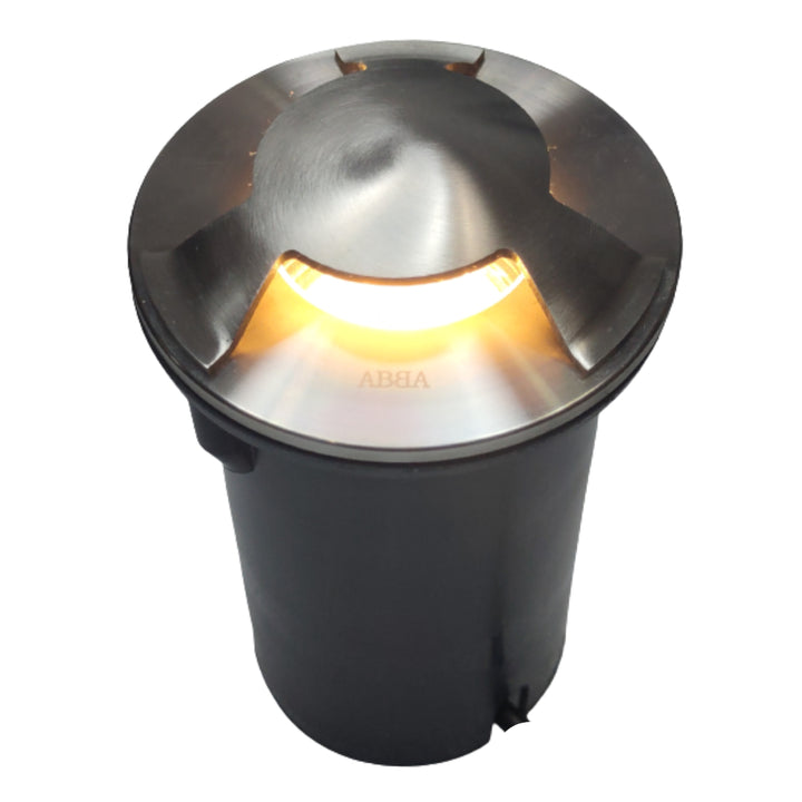 Outdoor Landscape Lighting LED 12V Low Voltage UNS05 Stainless Steel Tri Directional Three Slit In-Ground 12V Low Voltage LED In Ground Landscape Lighting Lamp Ready MR16 Socket