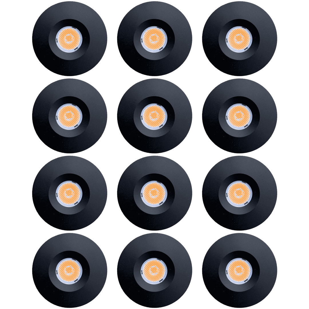 Outdoor Landscape Lighting LED 12V Low Voltage CB15 4x/8x/12x Package 1.5W DC12V Low Voltage Round Recessed Cast Aluminum Cabinet Light Energy Saving Dimmable LED Downlighting 3000K or 5000K Black 12 Pack